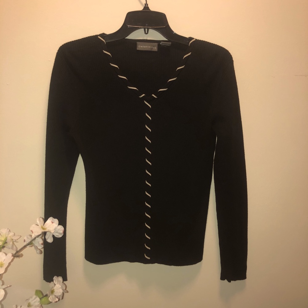 Relativity Black Sweater Top - M